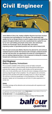 Balfour Quarries Recruitment Advertising 1