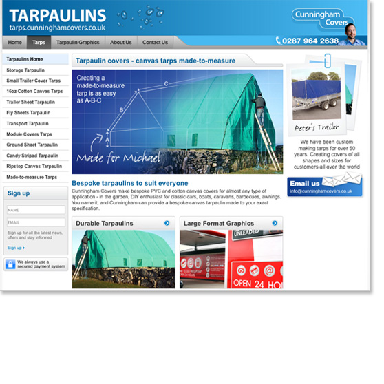 Made to Measure Tarps by Cunningham Covers