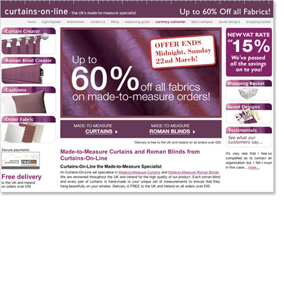 Curtains-On-Line Web Design & Development