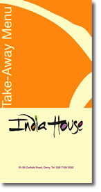 India House Menu Design Cover