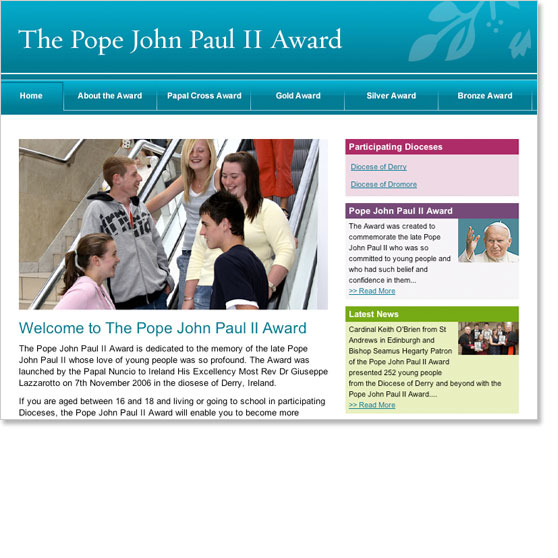The Pope John Paul II Award Web Design & Development