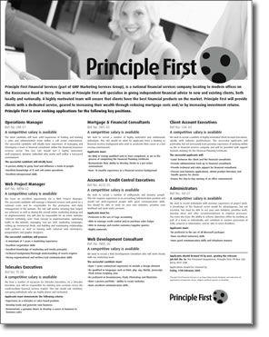 Principle First Recruitment Advertising