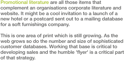 Promotional Literature Editorial