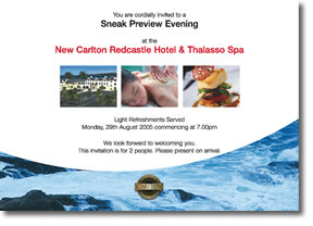 Redcastle Hotel Invitation Spread 1