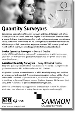 Sammon Surveyors Recruitment Advertising